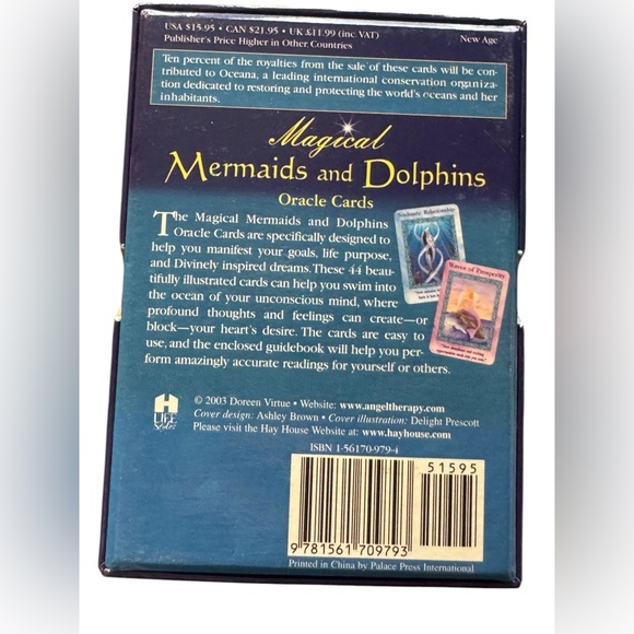 Doreen Virtue Oracle Cards - Mermaids and Dolphins C2003 Orig deck OOP - Picture 2 of 2